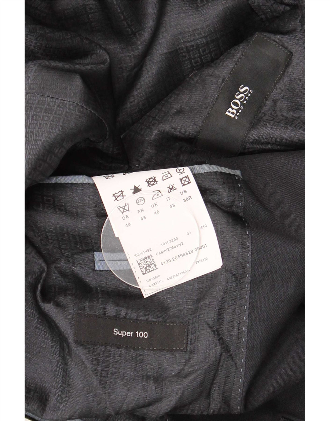 Ανδρικό σακάκι σακάκι Hugo Boss με 2 κουμπιά EU 48, παρθένο μαλλί μεσαίου μπλε