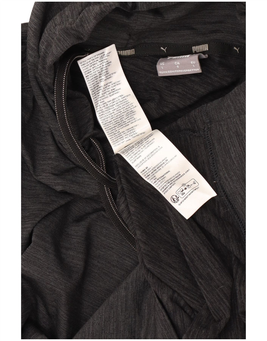 Ανδρικά κουκούλα Puma, μεγάλο μαύρο πολυεστέρα