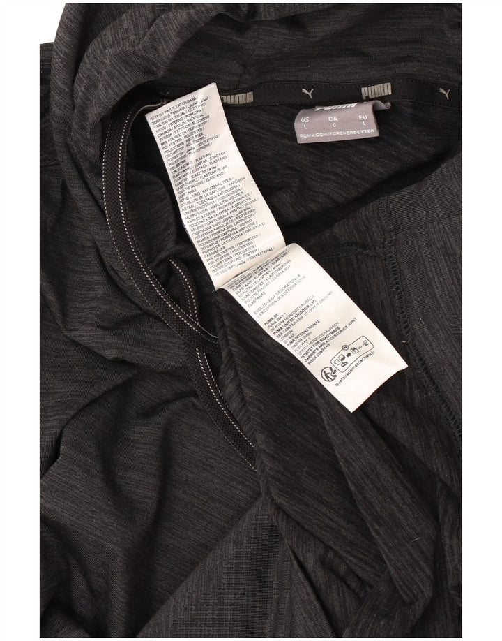 Ανδρικά κουκούλα Puma, μεγάλο μαύρο πολυεστέρα