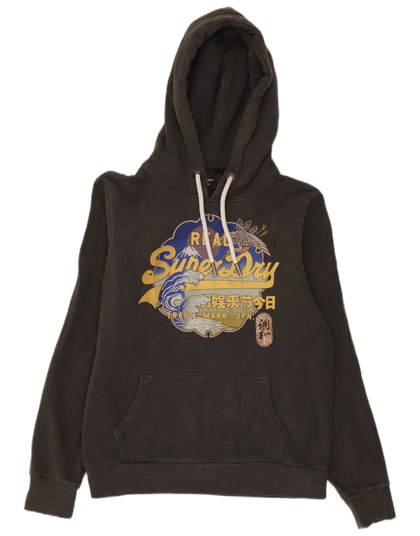 Superdry Γυναικείο Γραφικό Φούτερ UK 16 Μεγάλο βαμβακερό γκρι