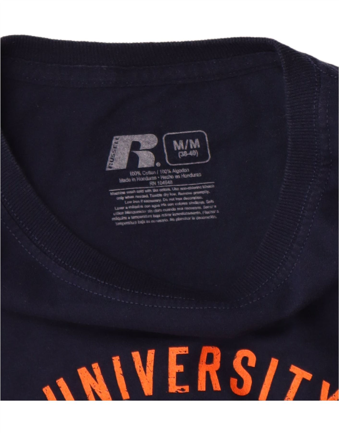 RUSSELL ATHLETIC Ανδρικό γραφικό μακρυμάνικο μπλουζάκι UK 38/40 Medium Navy Blue