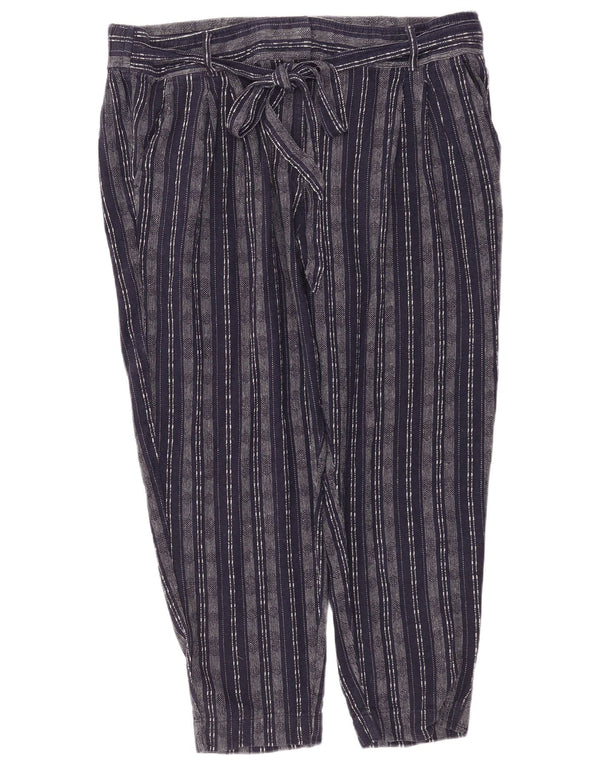 Marks & Spencer Γυναικείο παντελόνι Chino UK 20 2XL W40 L27 Navy Blue ριγέ