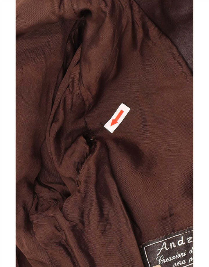 Vintage Ανδρικό Bomber Δερμάτινο Μπουφάν IT 48 Δερμάτινο Μεσαίο Καφέ