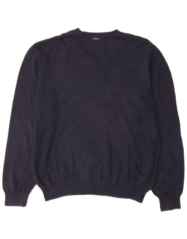 Ανδρικό πουλόβερ Nautica με V λαιμόκοψη XL Navy Blue Cotton