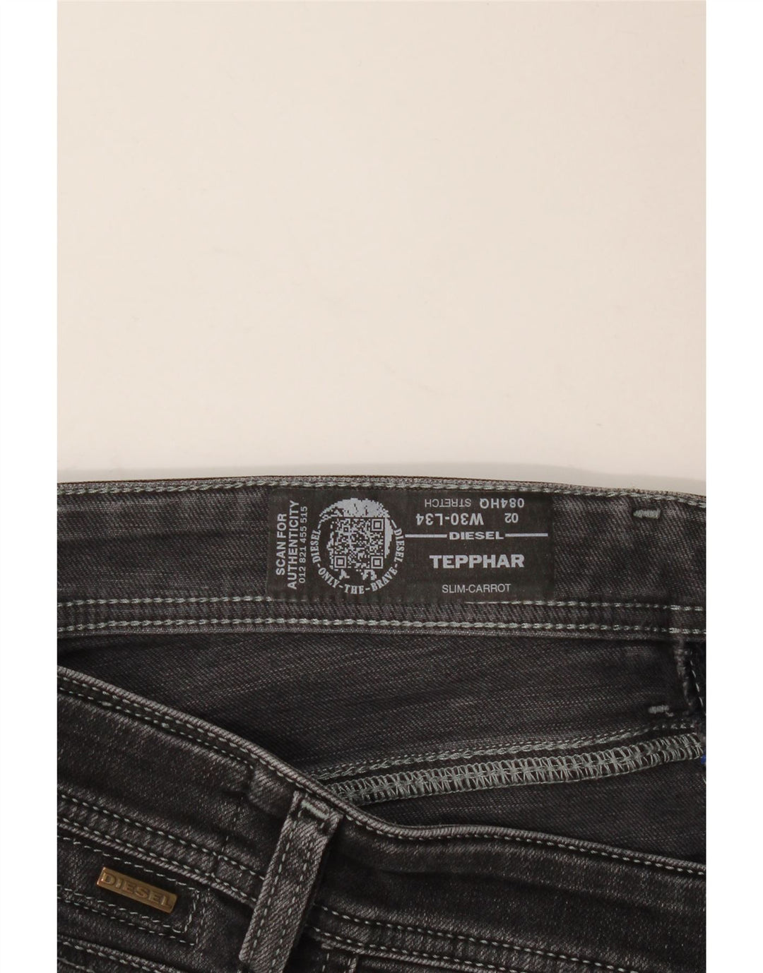 DIESEL Ανδρικό Tepphar Carrot Slim Jeans W30 L31 Μαύρο