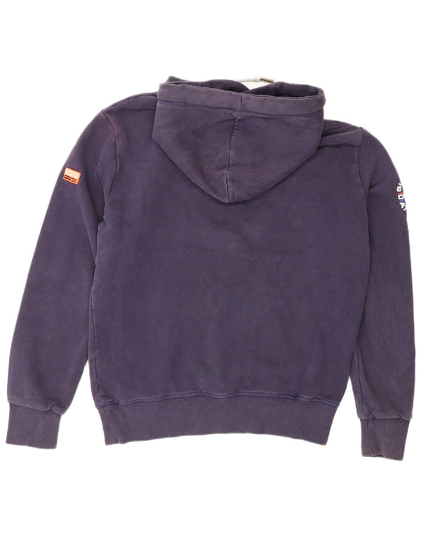 Ανδρικό γραφικό κουκούλα Superdry, μεγάλο μπλε ναυτικό, βαμβακερό