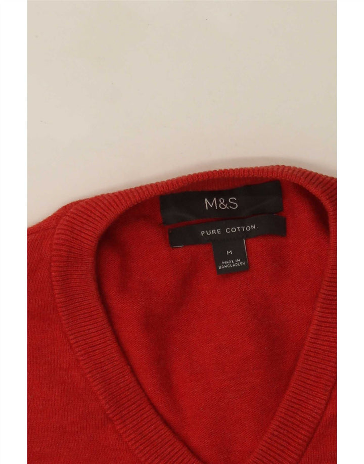 Ανδρικό πουλόβερ Marks & Spencer με V λαιμόκοψη, μεσαίο βαμβακερό