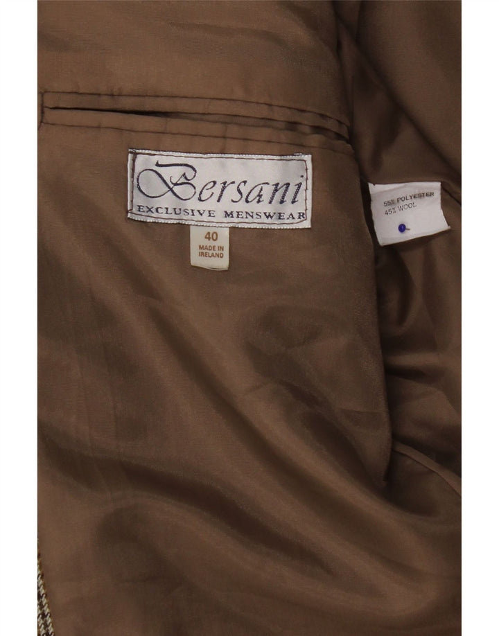 Bersani Ανδρικό σακάκι με 2 κουμπιά σακάκι UK 40 Large Brown Houndstooth Πολυεστέρας