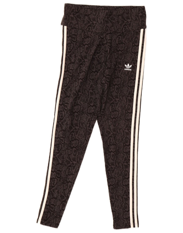 Γυναικείο κολάν Adidas UK 12/14 Μέτριο Μαύρο Animal Print Βαμβακερό