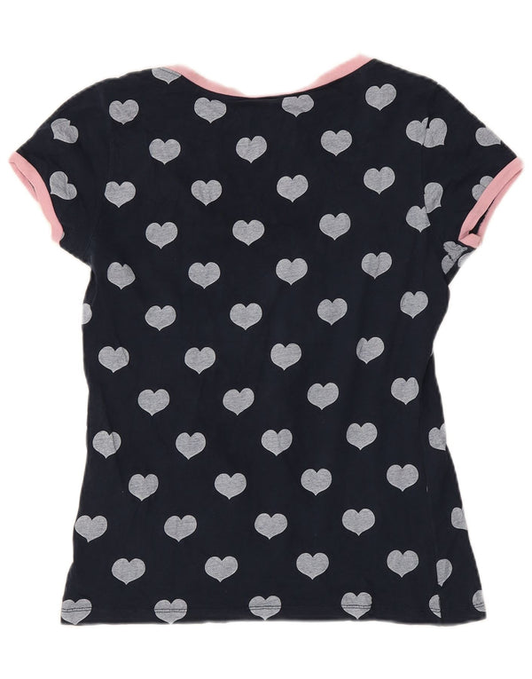 Γυναικείο μπλουζάκι Converse Abstract Pattern Top UK 12 Medium Navy Blue Heart