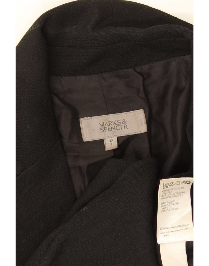 Marks & Spencer Γυναικείο Μπουφάν Blazer 12 Κουμπιού UK 12 Μεσαίου Μαύρου Πολυεστέρα