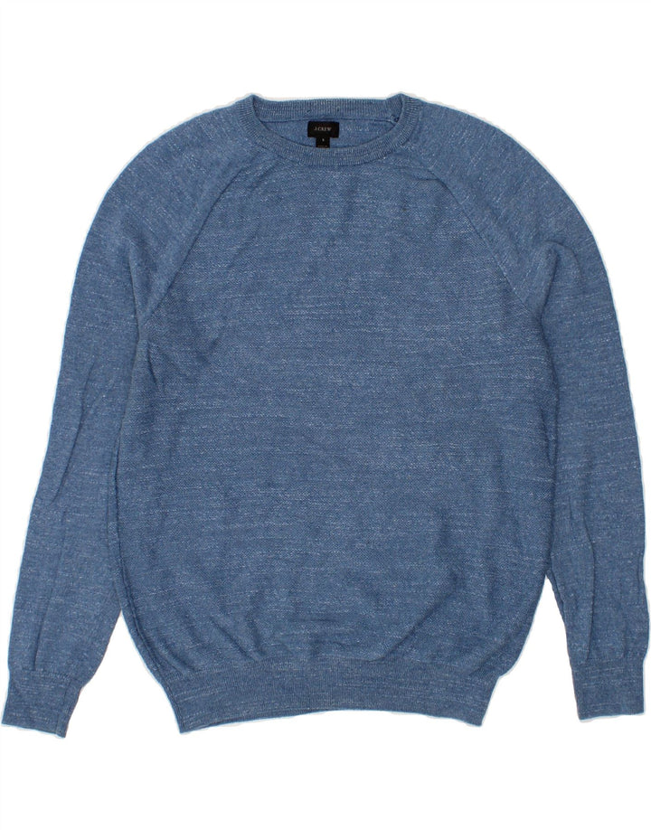 J. CREW Mens Crew Neck Jumper Sweater Small Blue Flecked Cotton Vintage J. Crew and Second-Hand J. Crew from Messina Hembry 