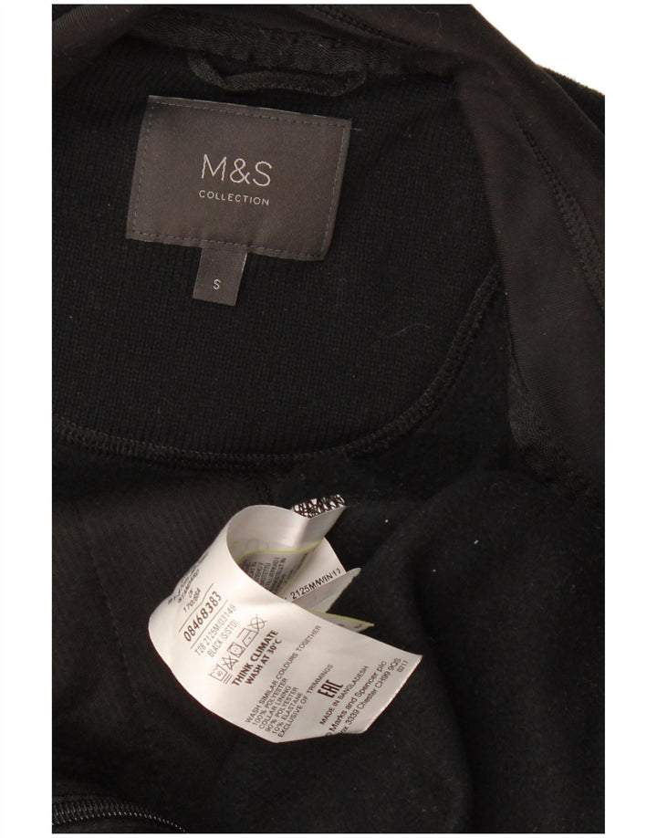MARKS & SPENCER Γυναικείο μεγάλο φλις μπουφάν UK 10 μικρό μαύρο πολυεστέρα