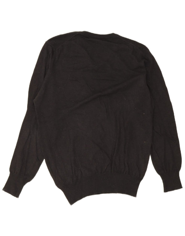 Avirex Mens V-Neck Jumper Sweater XL Black Cotton