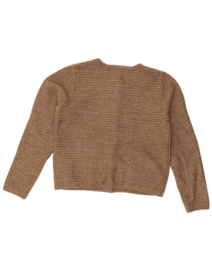 Marks & Spencer Γυναικείο πουλόβερ Crop Cardigan UK 14 Μεσαίο καφέ πολυεστέρας