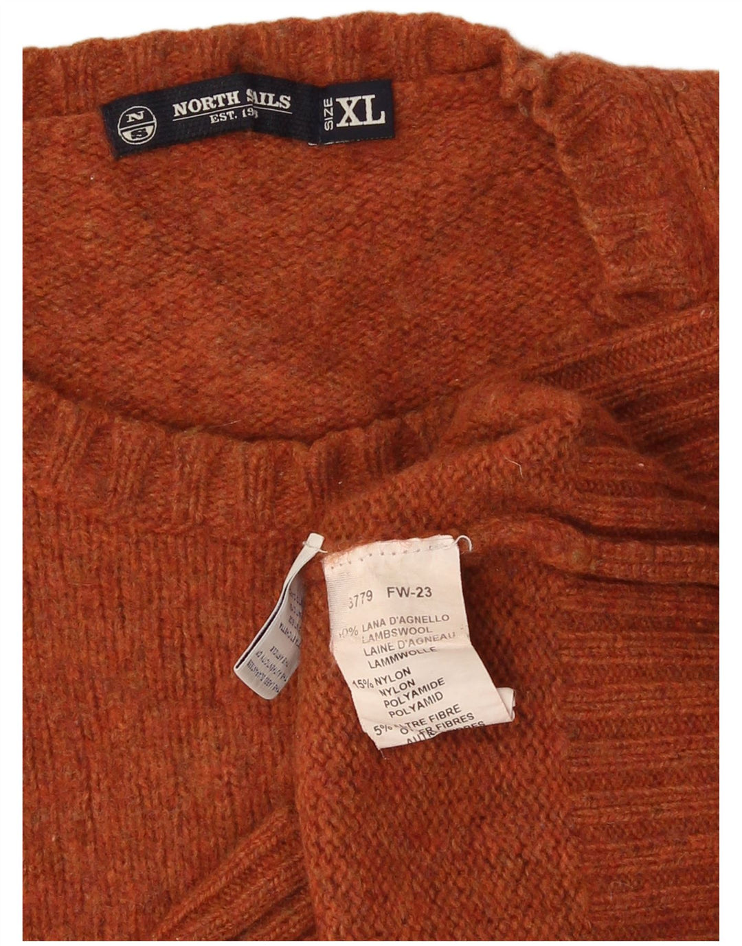 Ανδρικό πουλόβερ North Sails Crew Neck Jumper XL Πορτοκαλί μαλλί