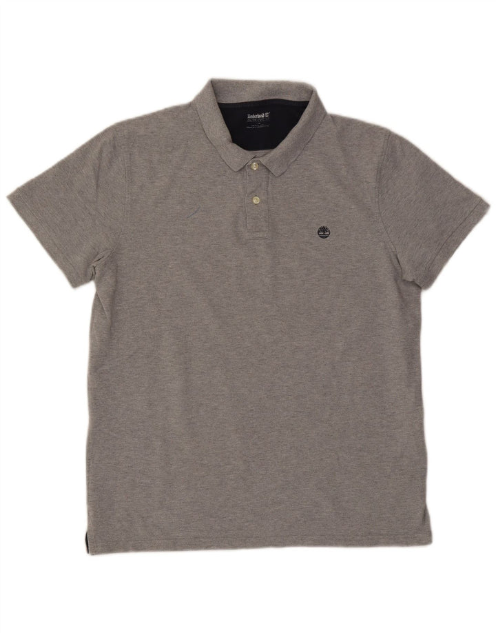Ανδρικό μπλουζάκι Timberland Polo μεγάλο γκρι βαμβακερό