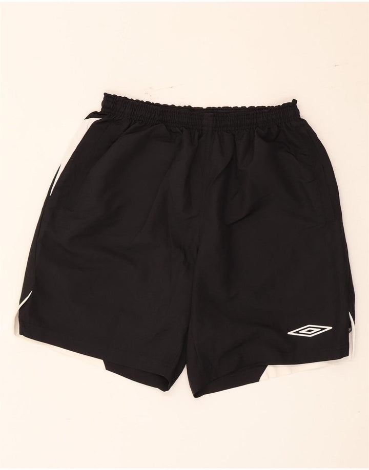 Ανδρικό αθλητικό σορτς Umbro μεγάλο μαύρο χρώμα πολυεστέρα