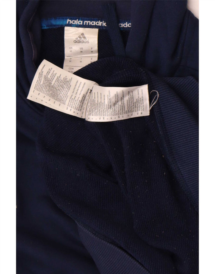 Adidas Mens Real Madrid Hoodie Jumper Medium Navy Blue Polyester