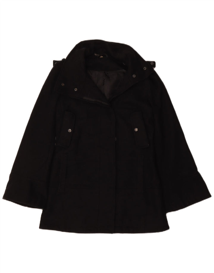 Topshop Γυναικείο Παλτό Μπιζελιού Oversized UK 6 XS Μαύρο Πολυεστέρας