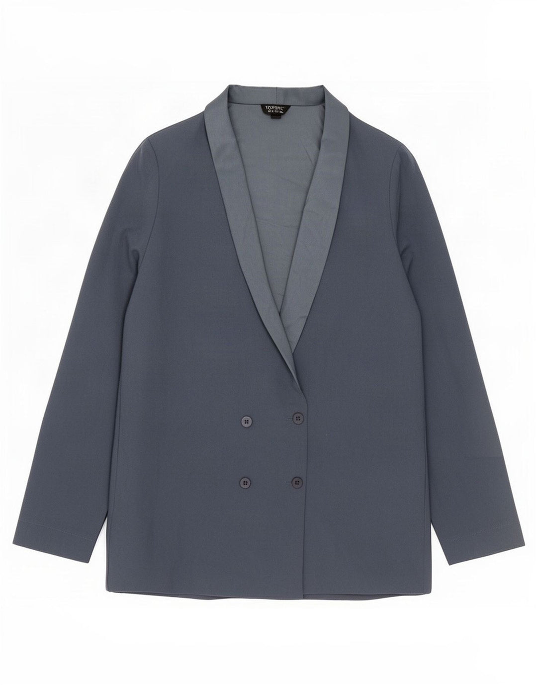 Topshop Γυναικείο Μπουφάν Blazer με διπλό στήθος UK 10 Small Blue Polyester