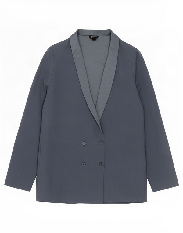 Topshop Γυναικείο Μπουφάν Blazer με διπλό στήθος UK 10 Small Blue Polyester