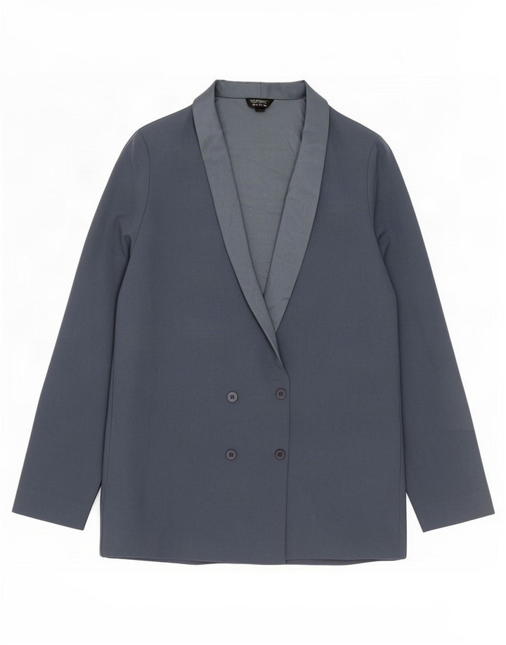 Topshop Γυναικείο Μπουφάν Blazer με διπλό στήθος UK 10 Small Blue Polyester