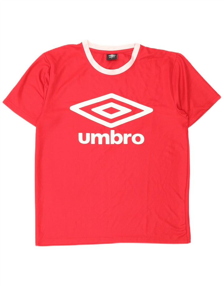 Γυναικείο γραφικό T-Shirt Umbro Top UK 16 Large Red Polyester