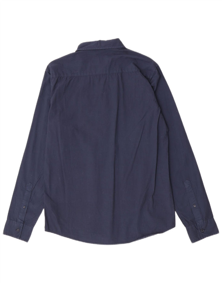 Ανδρικό πουκάμισο Schott Μεγάλο Navy Blue από βαμβάκι