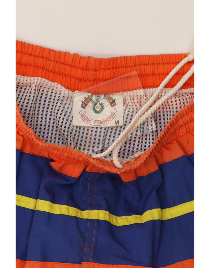 VINTAGE Mens Swimming Shorts Medium Orange Colourblock Polyester Vintage Vintage and Second-Hand Vintage from Messina Hembry 