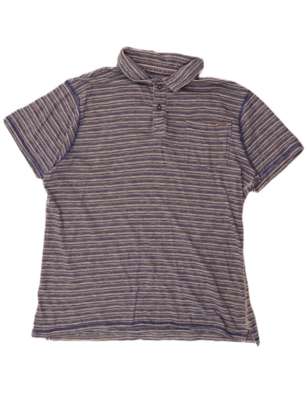Weird Fish Ανδρικό Πόλο Μπλουζάκι XL Navy Blue Pinstripe Βαμβακερό