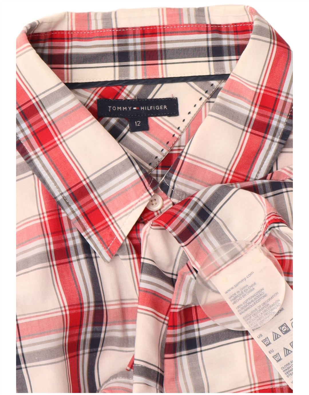 Tommy Hilfiger Γυναικείο Πουκάμισο US 12 Large Red Check Cotton