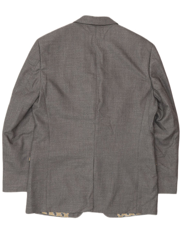 Chaps Mens 2 Button Blazer Jacket UK 40 Large Grey Polyester