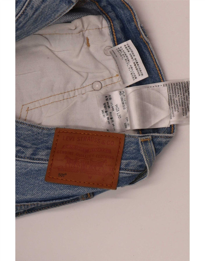 Levi's Womens 501 Straight Jeans W25 L30 Blue Cotton