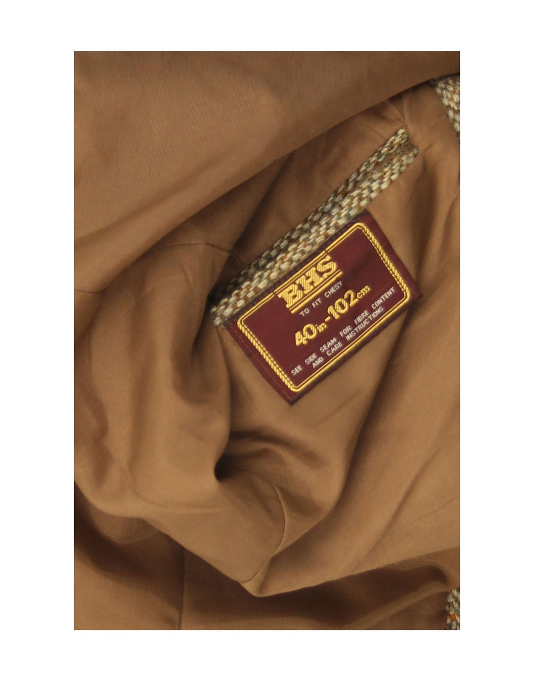 Ανδρικό μπουφάν Harris Tweed 2 κουμπιά σακάκι UK 40 μεγάλο καφέ μαλλί ψαροκόκαλο