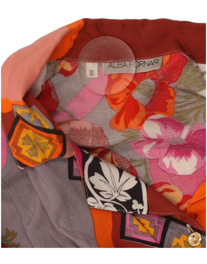 ALBA FORNARI Γυναικείο πουκάμισο μεγάλου μεγέθους UK 10 Μικρό πολύχρωμο συνονθύλευμα