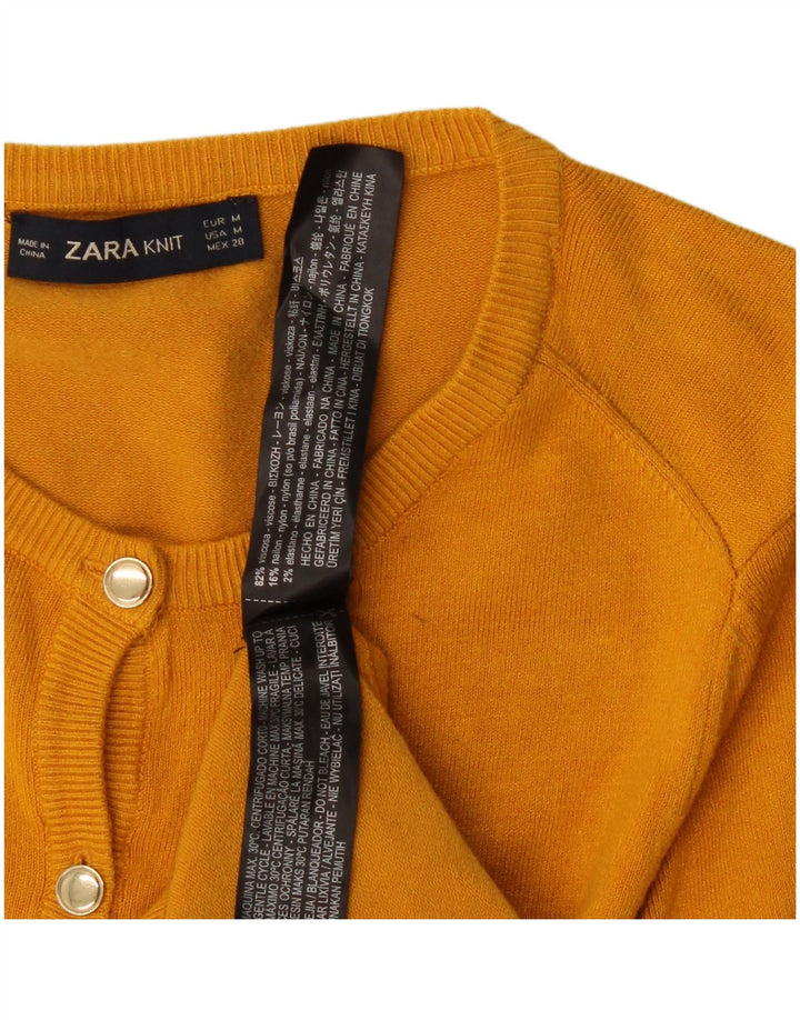Zara Γυναικείο πουλόβερ UK 12 Medium Yellow Viscose