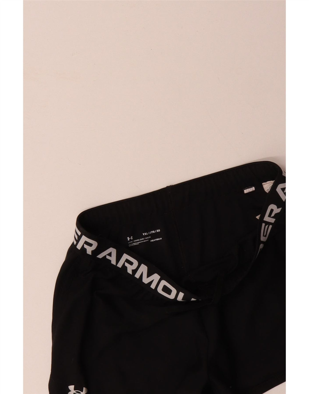 Γραφικό αθλητικό σορτς για κορίτσια UNDER ARMOR 13-14 ετών XL μαύρο πολυεστέρα