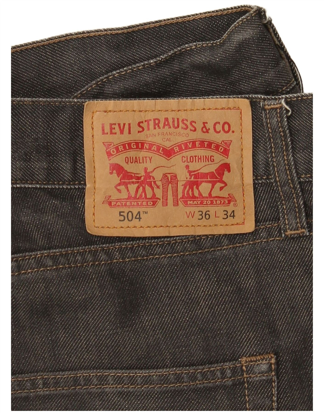 Levi's Mens 504 Straight Jeans W36 L34 Grey
