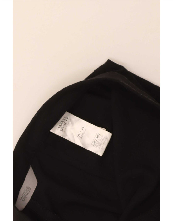 Marks & Spencer Γυναικείο ίσιο παντελόνι UK 14 Medium W30 L29 Μαύρο
