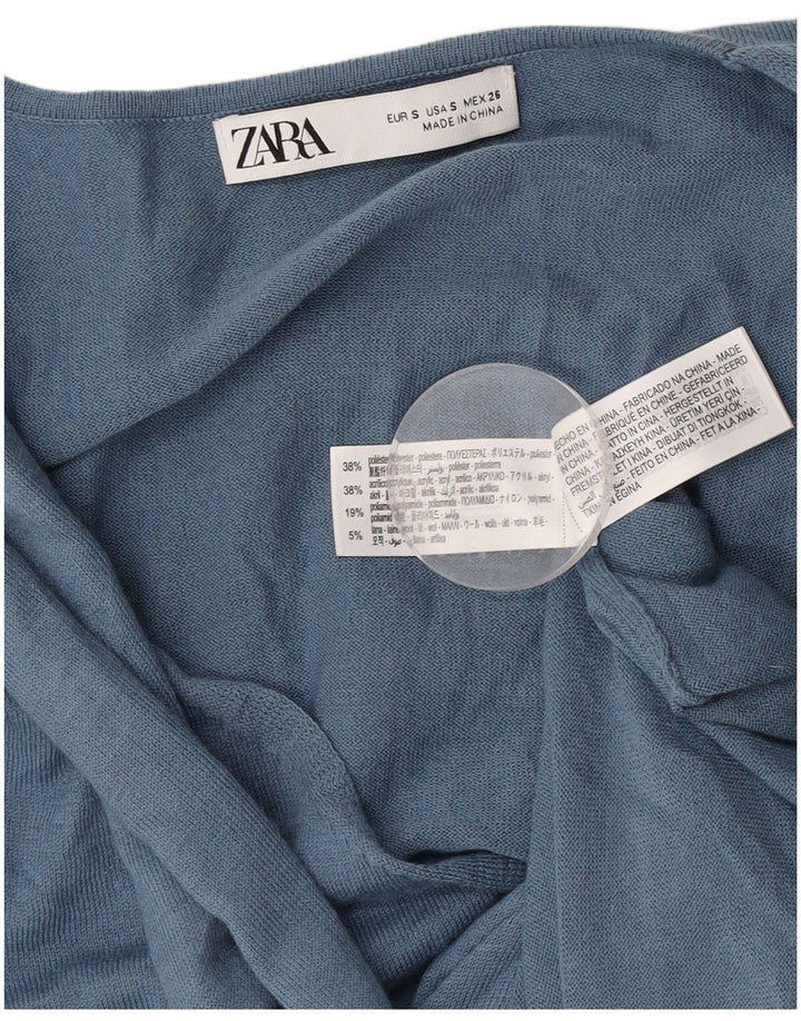 Zara Γυναικείο φόρεμα με μακρυμάνικο μπλουζάκι UK 10 Small Blue Polyester