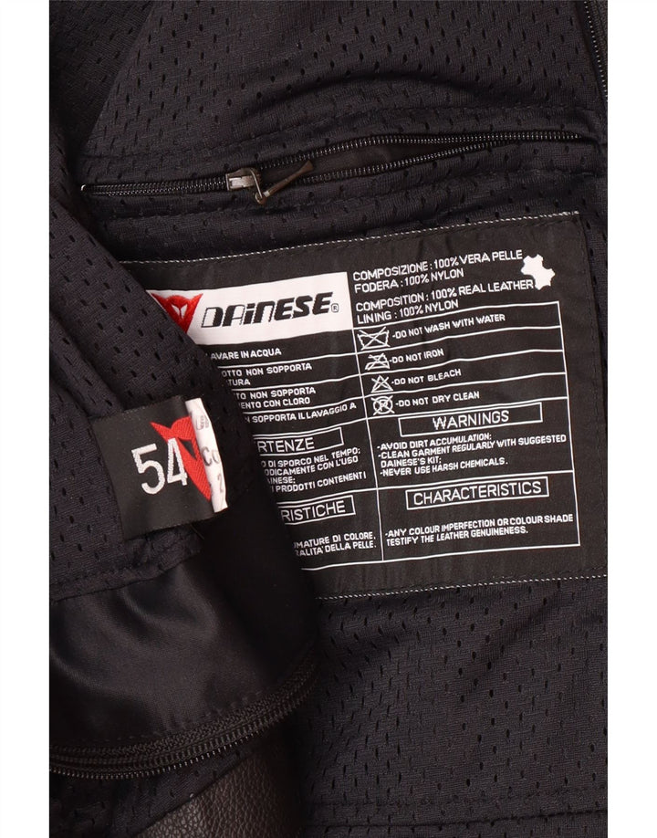 DAINESE Ανδρικό τζάκετ Racer με γραφικό μέγεθος 54 Μεγάλο μαύρο δερμάτινο χρώμα