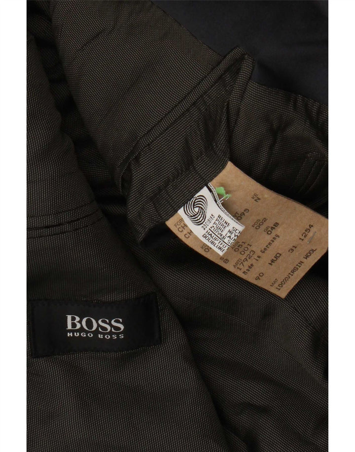 Ανδρικό σακάκι σακάκι Hugo Boss με 3 κουμπιά EU 48, παρθένο μαλλί μεσαίου μπλε