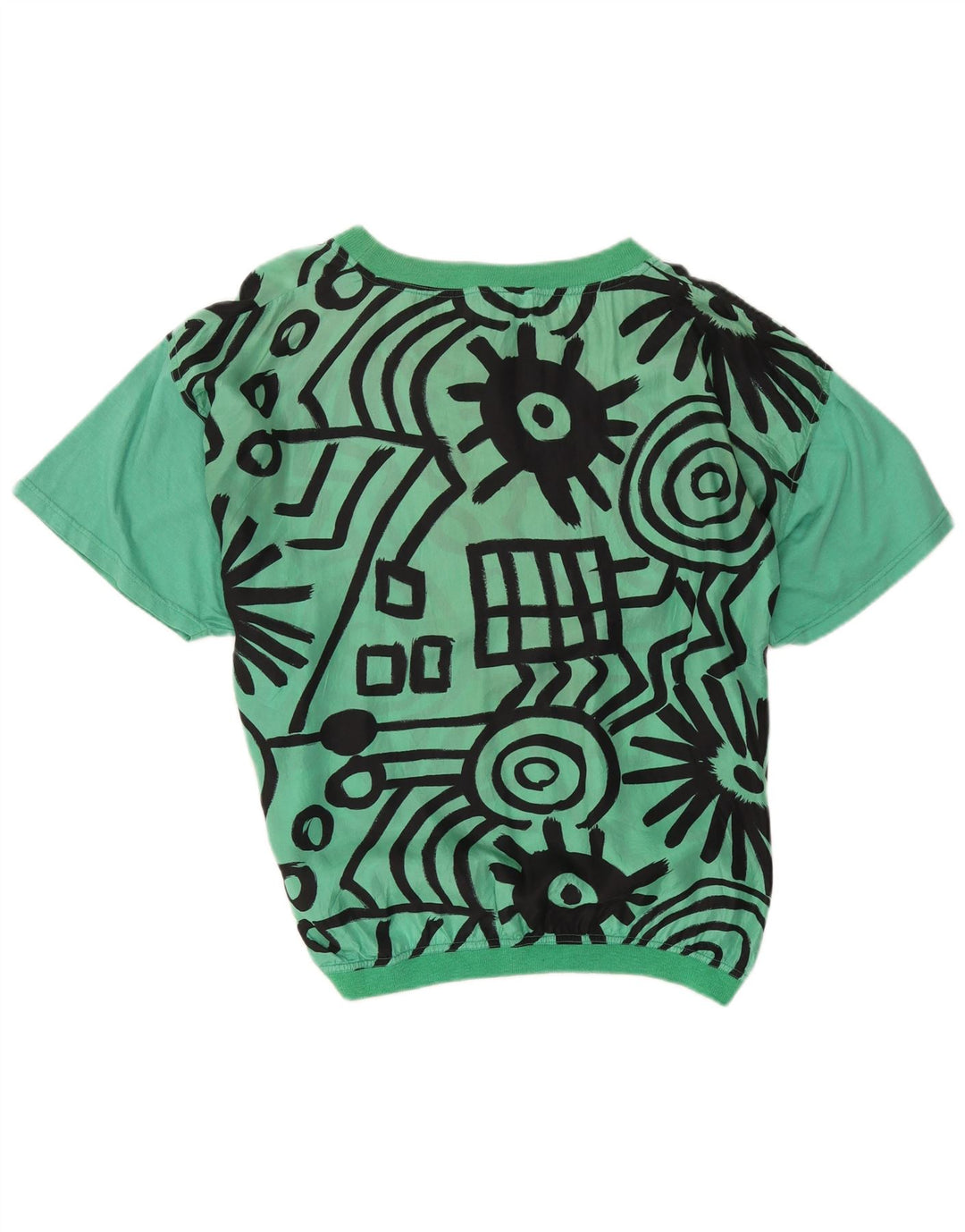 Codice Γυναικεία Μπλούζα Oversized Top IT 44 Μεσαίο πράσινο γεωμετρικό μετάξι