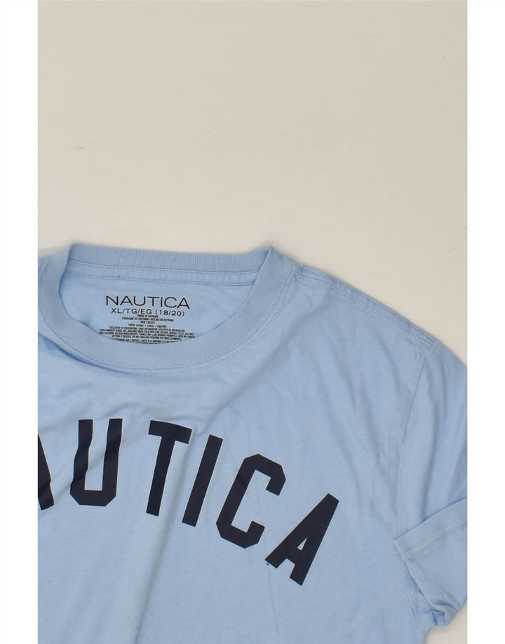 NAUTICA Boys Graphic T-Shirt Top 15-16 Years XL  Blue Cotton | Vintage Nautica | Thrift | Second-Hand Nautica | Used Clothing | Messina Hembry 