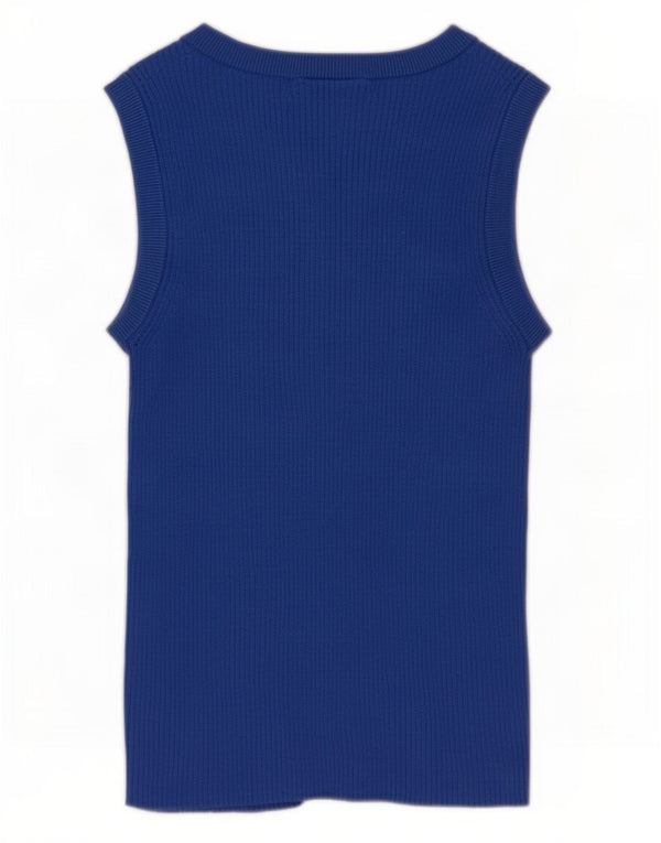Marks & Spencer Γυναικείο γιλέκο Crop Top UK 10 Small Blue Viscose