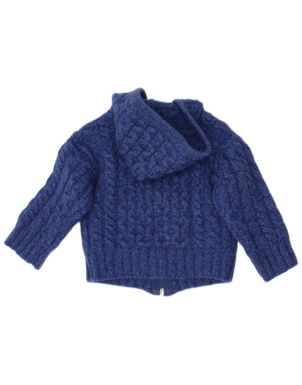 Aran Sweater Market Baby Boys Hooded Cardigan πουλόβερ 3-6 μηνών μπλε μαλλί