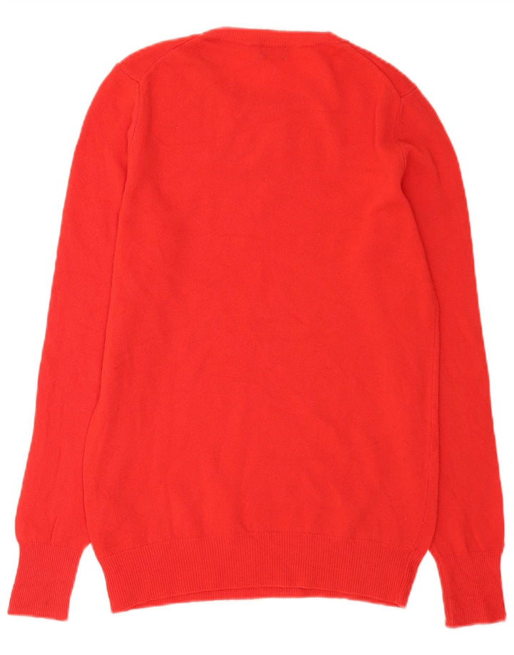 Γυναικείο πουλόβερ Benetton Crew Neck Jumper UK 12 μεσαίο κόκκινο παρθένο μαλλί