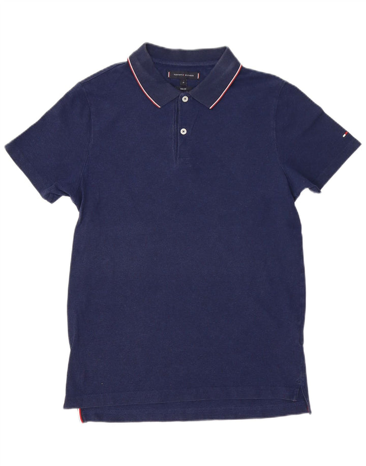 TOMMY HILFIGER Ανδρικό πουκάμισο Polo Slim Fit Βαμβακερό μεσαίο ναυτικό
