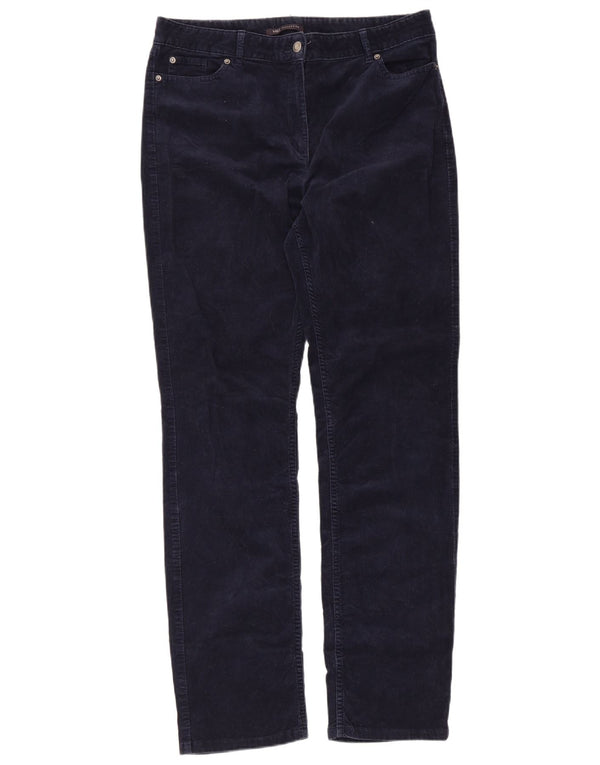 Marks & Spencer Γυναικείο κοτλέ παντελόνι UK 14 Large W32 L31 Navy Blue